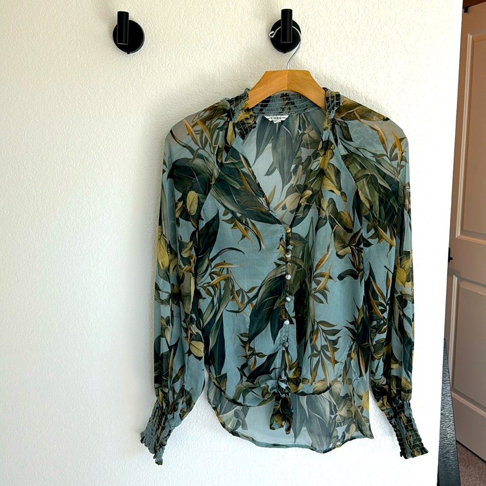 GUESS sheer printed blouse